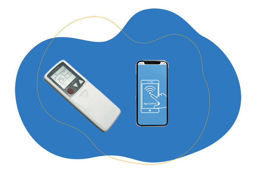 Fernbedienung und Smartphone-App für die Steuerung von mobilen Klimaanlagen